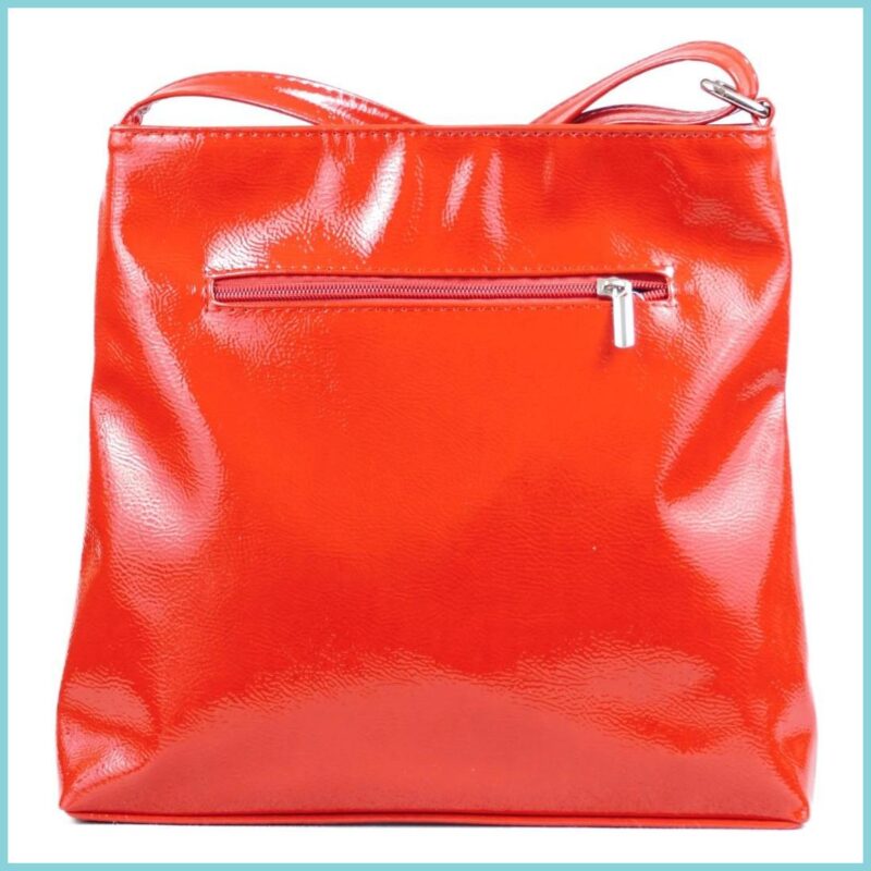 VIA55 női keresztpántos táska ferde varrással, rostbőr, piros noiborpenztarca-hu c
